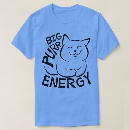 キャッおもしろいトパーエネルギー猫好き  Tシャツ (デザイン正面)