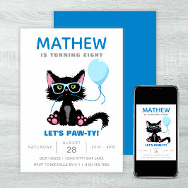 キャッおもしろいトパーティーキットバルーン子供の誕生日 招待状