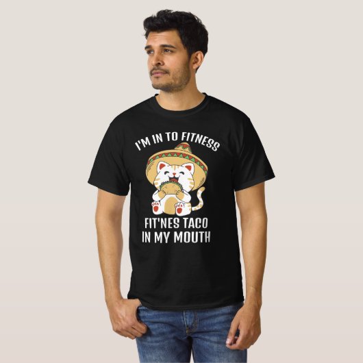 キャッおもしろいトフィットネスタコI My Mouth Tシャツ (正面フル)