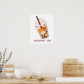 キャッおもしろいトプンイラストレーション ポスター (キッチン)