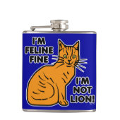 キャッおもしろいトプンオレンジフェライン素晴らし子猫 フラスク (正面)