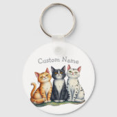 キャッおもしろいトヘルダー名前をカスタムする猫好き キーホルダー (裏面)