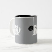 キャッおもしろいトマグ | 皮肉な子猫プレゼント ツートーンマグカップ (正面左)