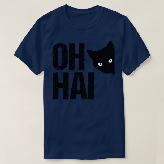 キャッおもしろいトミームオハイ Tシャツ (デザイン正面)