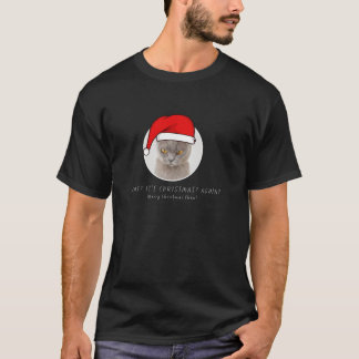 キャッおもしろいトメリー・クリスマス長袖Tシャツ Tシャツ