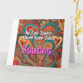 キャッおもしろいトレディカスタマイズパーソナライズファンキー カード (黄色い花)