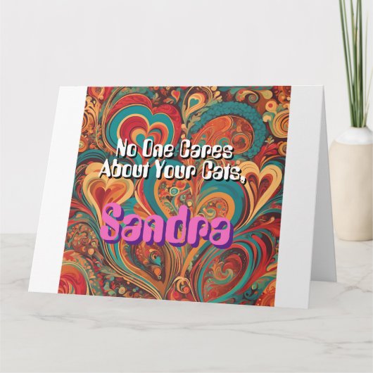 キャッおもしろいトレディカスタマイズパーソナライズファンキー カード (正面)