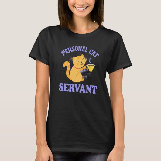 キャッおもしろいト下働きブラックおもしろい猫好きm tシャツ (正面)