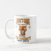 キャッおもしろいト不機嫌なコーヒー愛皮肉Cofが欲しい コーヒーマグカップ (左)