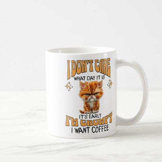 キャッおもしろいト不機嫌なコーヒー愛皮肉Cofが欲しい コーヒーマグカップ (右)