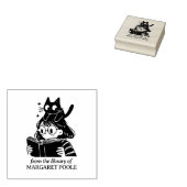 キャッおもしろいト付きガール蔵書票 ラバースタンプ (押印)