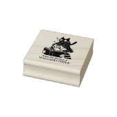 キャッおもしろいト付きガール蔵書票 ラバースタンプ (スタンプ)