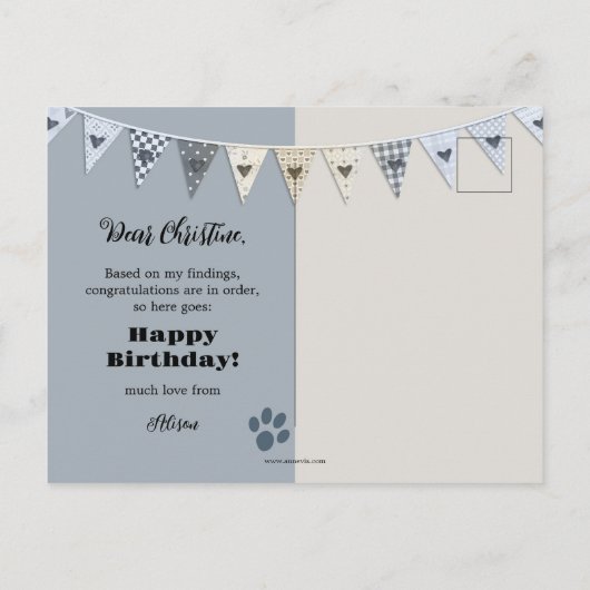 キャッおもしろいト公式誕生日 ポストカード (裏面)