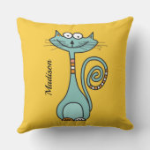 キャッおもしろいト名前をカスタムするとカラー装飾用クッション クッション (裏面)