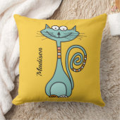 キャッおもしろいト名前をカスタムするとカラー装飾用クッション クッション (ブランケット)