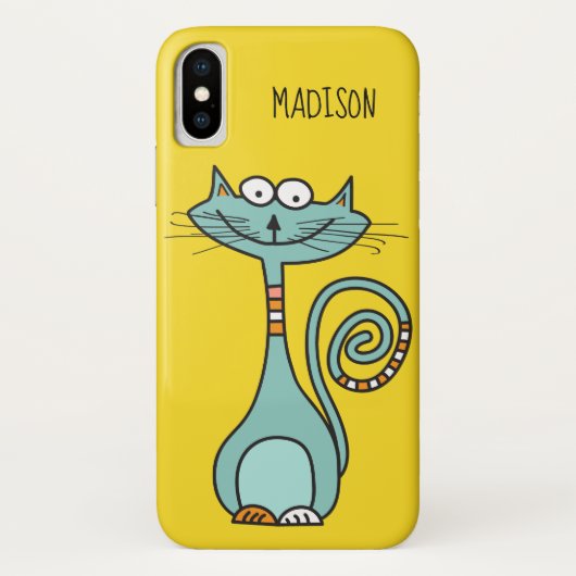 キャッおもしろいト名前をカスタムする&カラーフォン Case-Mate iPhoneケース (裏面)