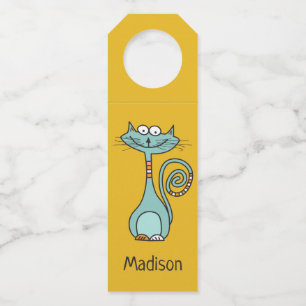 キャッおもしろいト名前をカスタムする&カラーボトルハンガー ボトルネックタグ