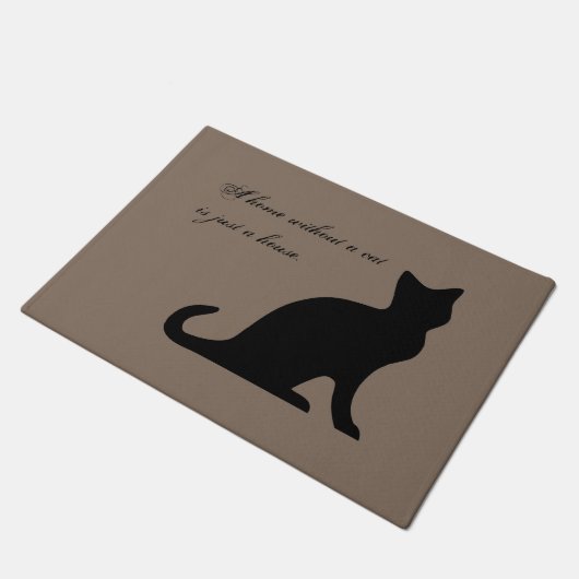 キャッおもしろいト引用文カーキベージドアマットfor home ドアマット (アングル)