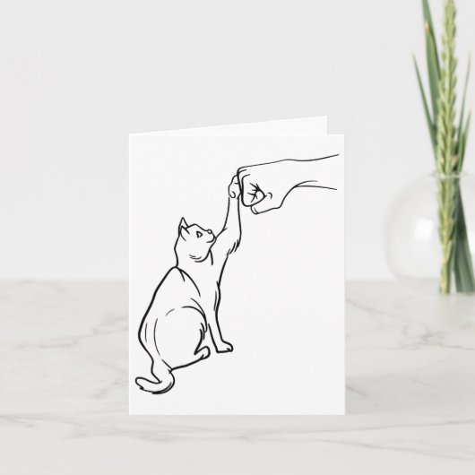 キャッおもしろいト最高のフレンド拳バンプ猫好き カード (正面)