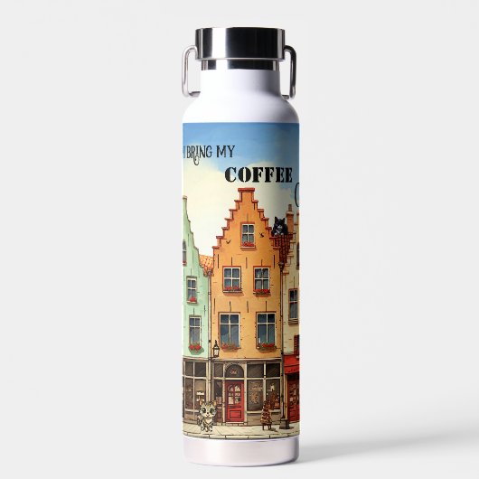 キャッおもしろいト熱狂するレディーコーヒーブック22oz ウォーターボトル