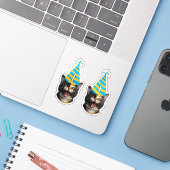 キャッおもしろいト誕生日ステッカー – カスタム顔&年齢 シール (ノートパソコンとiPhone)