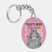 キャッおもしろいト読新聞 キーホルダー (正面左)