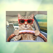 キャッおもしろいト運転車シェード11" x 8"ウィンドウの固定 ウィンドウサイン (シート3)