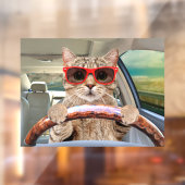 キャッおもしろいト運転車シェード11" x 8"ウィンドウの固定 ウィンドウサイン (シート2)