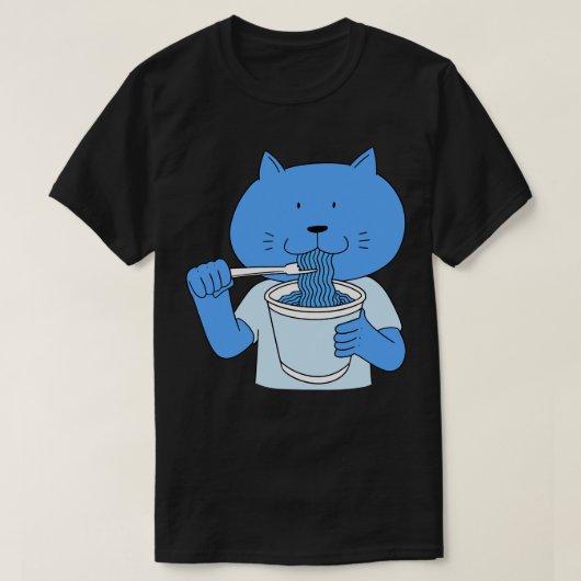 キャッおもしろいト食べ物スパゲティ Tシャツ (デザイン正面)
