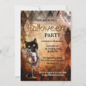 キャッおもしろいト・アンド・カクテルハローウィンパーティ 招待状 (正面)