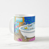 キャッおもしろいト・イン・バス665 コーヒーマグカップ (正面左)