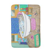 キャッおもしろいト・イン・バス665 バスマット (正面縦)