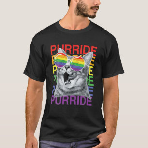 キャッおもしろいト・ゲイプライド2022年月虹の旗 Tシャツ