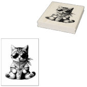 キャッおもしろいト&コーヒー ラバースタンプ (押印)