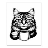 キャッおもしろいト&コーヒー ラバースタンプ (インプリント)