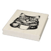 キャッおもしろいト&コーヒー ラバースタンプ (スタンプ)