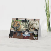 キャッおもしろいト/猫ちゃんアーティスト勇気付けられる カード (正面)