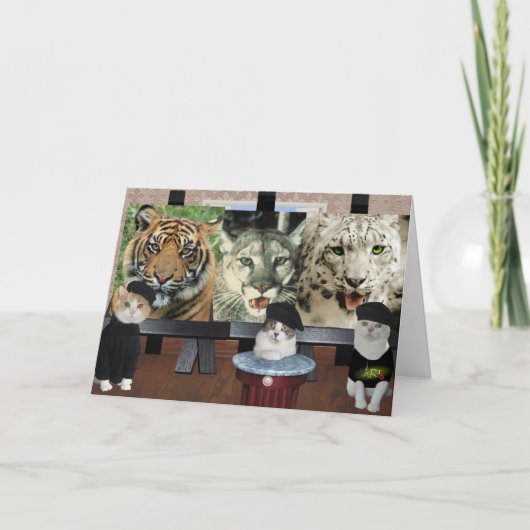 キャッおもしろいト/猫ちゃんアーティスト勇気付けられる カード (正面)