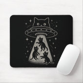 キャッおもしろいトUfoかわいい子猫宇宙宇宙船エイリアンAes マウスパッド (マウス)
