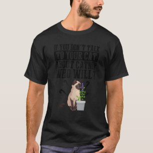 キャッおもしろいプの子猫ジョックについて猫にクール話す Tシャツ