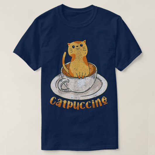 キャッおもしろいプチーノ Tシャツ (デザイン正面)