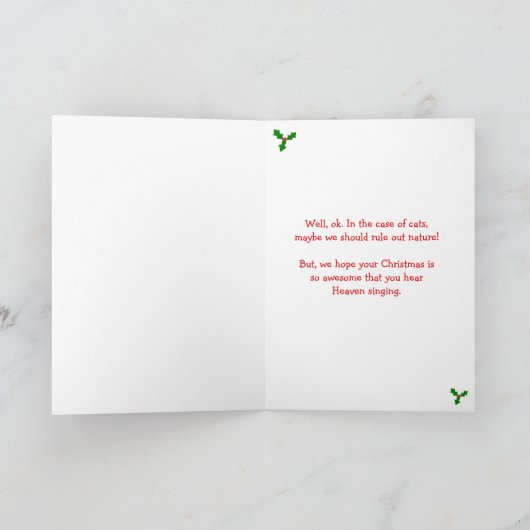 キャッおもしろいユーモアのあるクのクリスマス シーズンカード (内部)