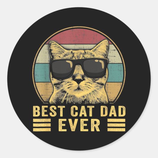 キャッおもしろい最高のトパパの常にヴィンテージのバンプフィット父の ラウンドシール (正面)
