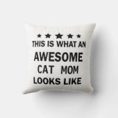 キャッおもしろい素晴らしトママ/猫好きトレンディー クッション (裏面)