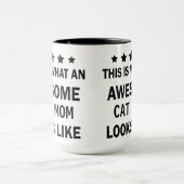 キャッおもしろい素晴らしトママ/猫好きトレンディー マグカップ (中央)