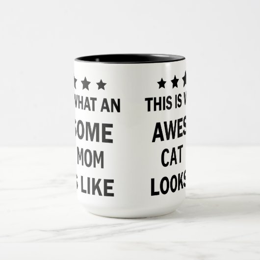 キャッおもしろい素晴らしトママ/猫好きトレンディー マグカップ (中央)