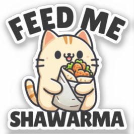 キャッおもしろい食べ物トのショワーマ食べ物を与えラップマイShawarma シール