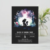 キャッお洒落エレガントト誕生日 招待状 (スタンド正面)