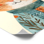 キャッお洒落トイラストレーション水カラー子供部屋 ポスター (角)