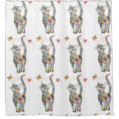 キャッお洒落トカラフル・シャワー・カーテン シャワーカーテン (正面)